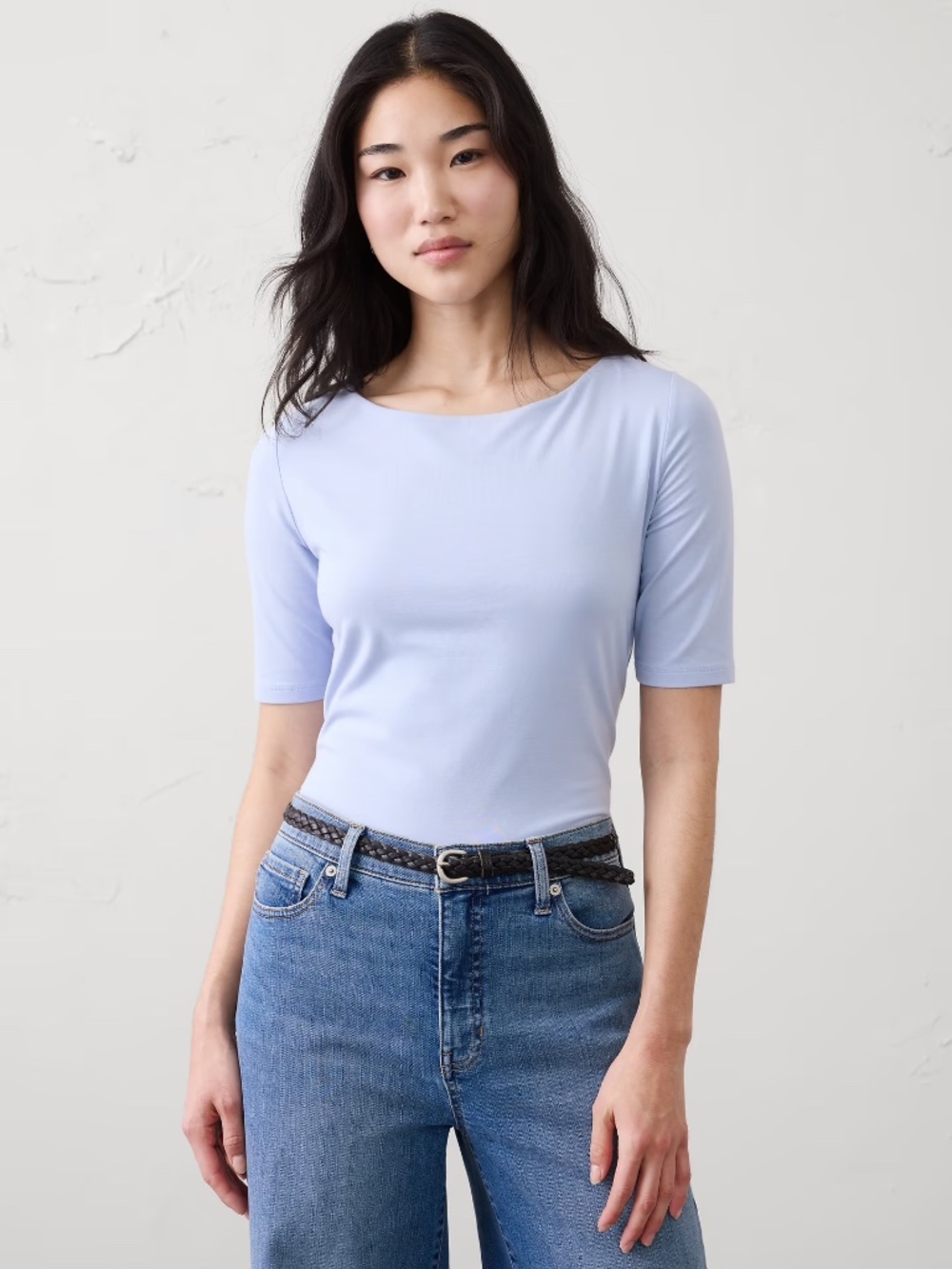 Banana Republic SOFT STRETCH ELBOW-SLEEVE TOP NWT